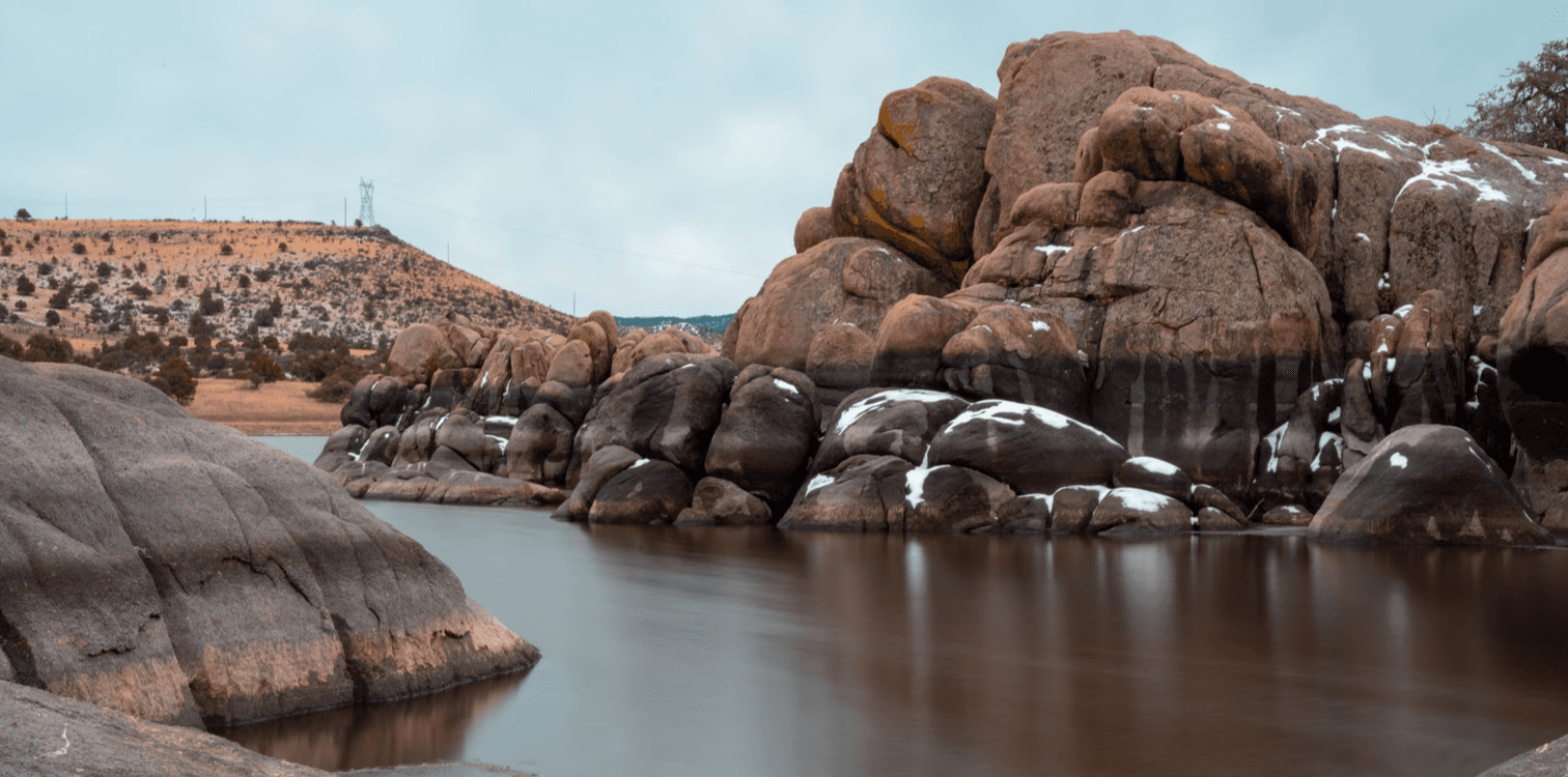 snowy rocks