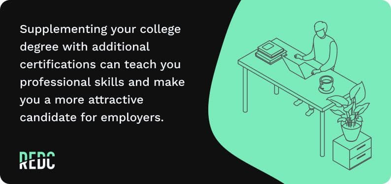 Illustration of a person working at a desk.