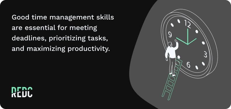 Illustration of good time management skills. 