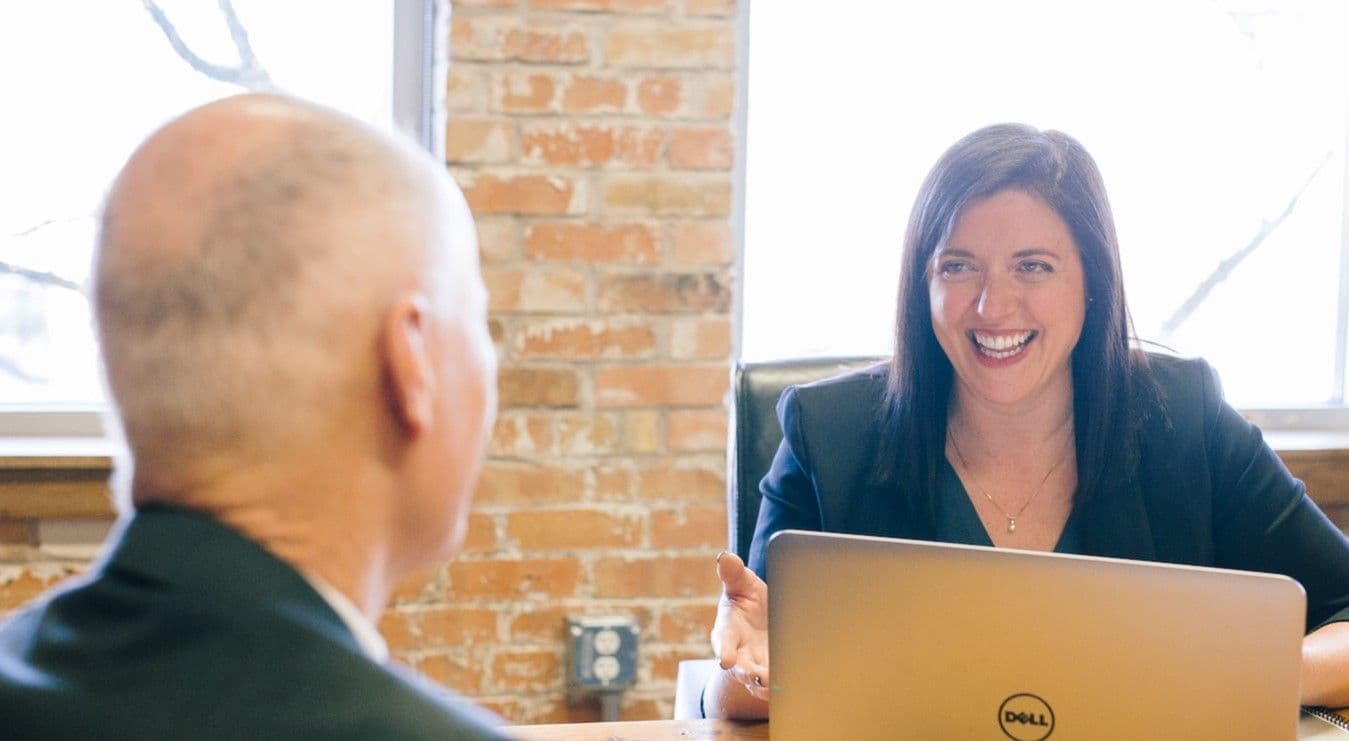 Man and woman having a meeting