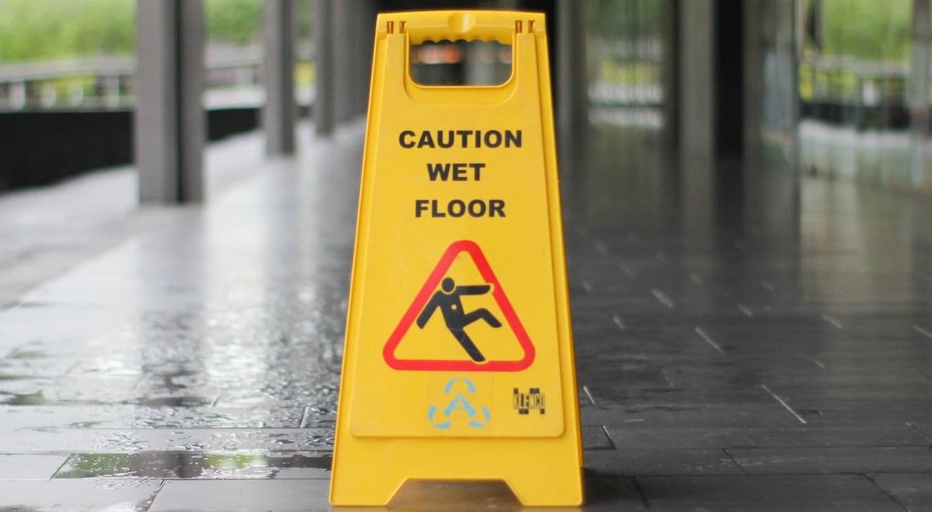 Caution wet floor sign