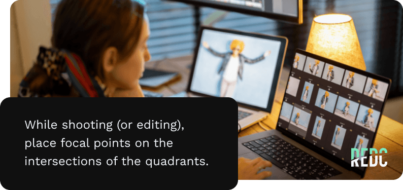 A woman editing photos on a laptop.