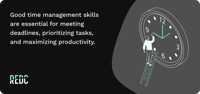 Illustration of good time management skills. 